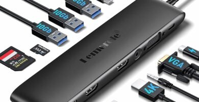 Lemorele 12 in 1 Laptop USB C Docking Station Dual Monitor Multiport Adapter HDMI Dock Triple Display with 2HDMI,VGA,4 10Gbps USB 3.1/2.0,USB C 3.1,PD,SD/TF,3.5MM for HP,Surface,MacBook Laptops