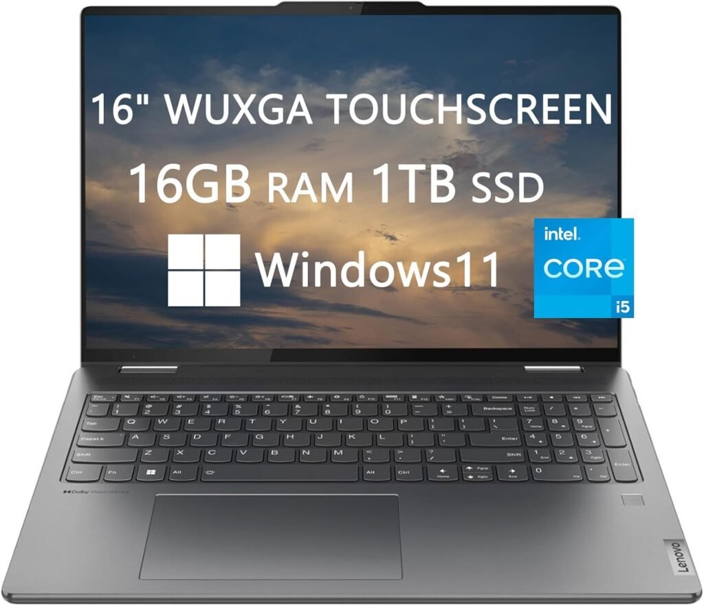 Lenovo 16 inch WUXGA 2 in 1 Touch-Screen Laptop for College Student & Business, Intel Core i5-1335U CPU, 16GB RAM, 1TB SSD, Bluetooth, HDMI, USB-C, Webcam, Lightweight, Windows 11, LIONEYE Bundle Lenovo 16 inch WUXGA 2 in 1 Touch-Screen Laptop for College Student & Business, Intel Core i5-1335U CPU, 16GB RAM, 1TB SSD, Bluetooth, HDMI, USB-C, Webcam, Lightweight, Windows 11, LIONEYE Bundle