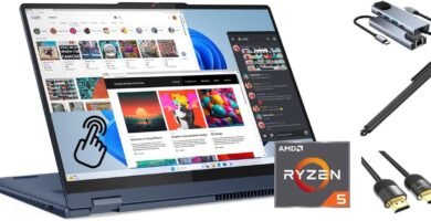 Lenovo IdeaPad 5 2-in-1 Laptop, 16″ WUXGA TouchScreen, Ryzen 5 8645HS, 16GB DDR5, 1TB PCIe SSD, WiFi 6, Backlit KB, FP Reader, Keypad, Type-C/DP, US Version KB, 3-in-1 Essential Bundle, Win 11 Pro Lenovo IdeaPad 5 2-in-1 Laptop, 16″ WUXGA TouchScreen, Ryzen 5 8645HS, 16GB DDR5, 1TB PCIe SSD, WiFi 6, Backlit KB, FP Reader, Keypad, Type-C/DP, US Version KB, 3-in-1 Essential Bundle, Win 11 Pro