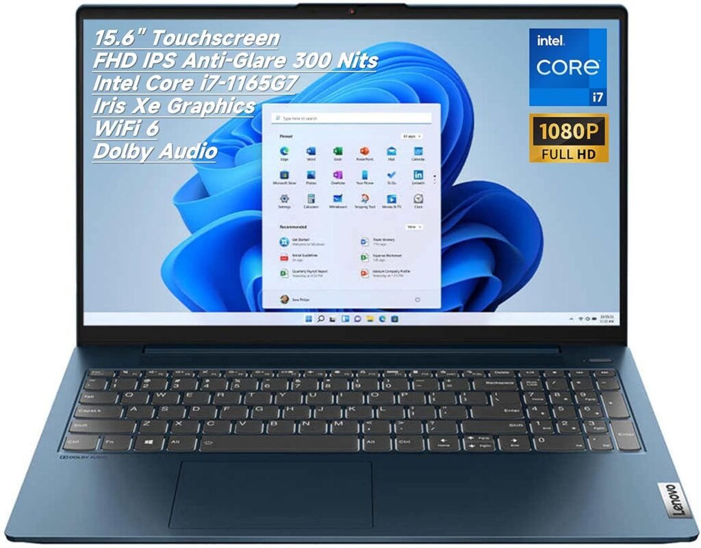 Lenovo IdeaPad 5i 15.6″ Touchscreen Laptop, FHD IPS 300 Nits Display, Core i7-1165G7, Iris Xe Graphics, Win 11, Backlit KB, Fingerprint, Webcam, Dolby Audio, Wi-Fi 6, USB-C (12GB RAM | 1TB PCIe SSD)