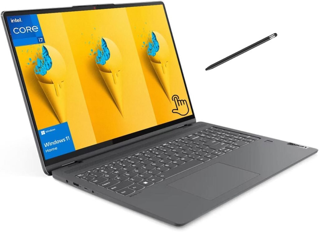 Lenovo IdeaPad Flex 5 2-in-1 Laptop, 16″ 2.5K(2560 x 1600) Touch, Intel Core i7-1255U, Intel Iris Xe Graphics, Backlit Keyboard, Wi-Fi 6, Windows 11 Home, with 5ave Stylus Pen (16GB RAM | 512GB SSD)