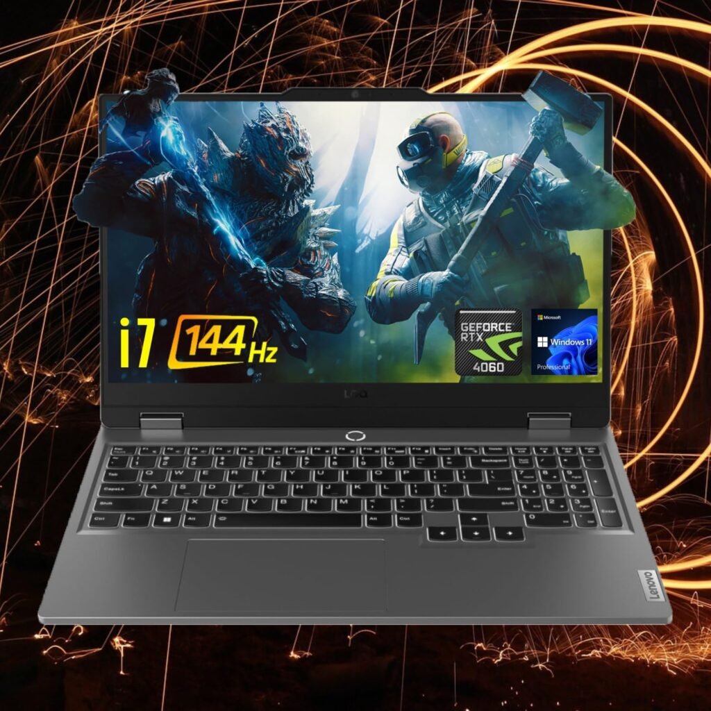 Lenovo LOQ i7 Premium Gaming Laptop, 15.6″ FHD 144Hz, i7-13650HX (Beats i9-12900H), GeForce RTX 4060 (Boost Clock 2370MHz), 32GB DDR5 RAM, 2TB SSD, Backlit KB, RJ-45, Wi-Fi 6, Windows 11 Pro, Grey