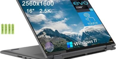 Lenovo Yoga 7i 16″ 2.5K (2560 x 1600) Touchscreen 2-in-1 Convertible Laptop Tablet, 12th Intel Evo Platform 12-Core i5-1240P, 8GB LPDDR5 RAM, 512GB SSD, Backlit KB, Fingerprint, Windows 11, w/Battery