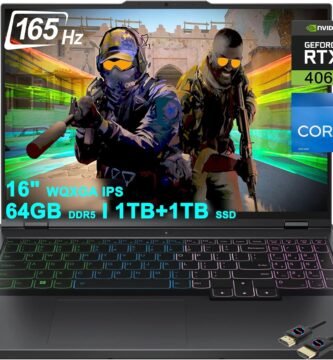 Lenovo legion Pro 5i Gaming Laptop | 16″ WQXGA 165Hz 100% sRGB | 13th Gen Intel 16-Core i7-13700HX | 64GB DDR5 1TB+1TB SSD | GeForce RTX4060 8GB | RGB Backlit Fast Charging Win11 + HDMI Cable