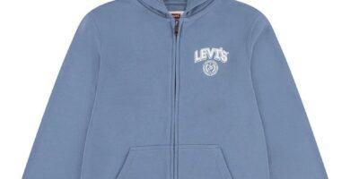 Levi’s Baby Boys LVB Solid Full Zip Hoodie 6EK793 Hooded Sweatshirt, Coronet Blue, 12 Months