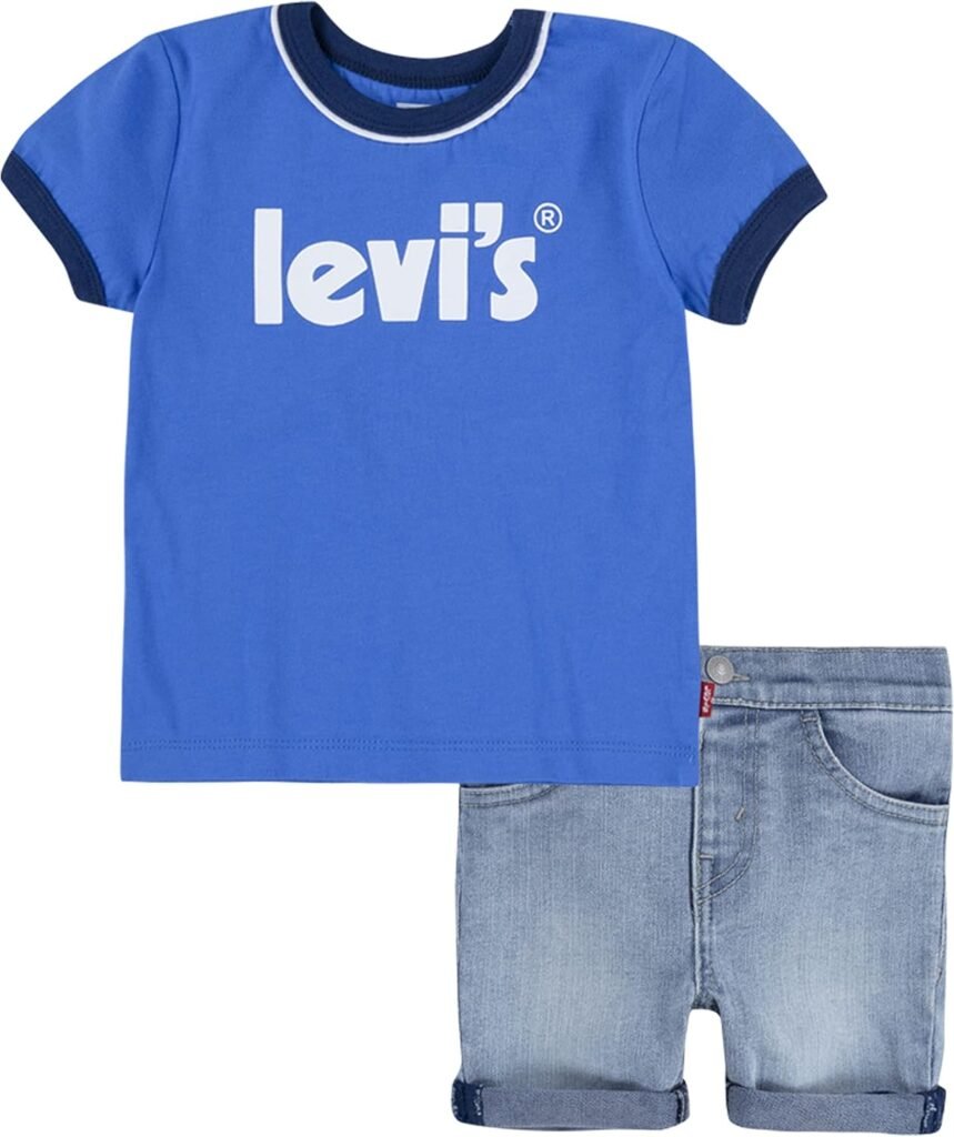 Levi’s Baby Boys’ Lvb Ringer Tee and Short Set 6ee908 Pajama