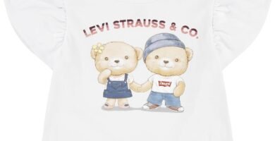 Levi’s Baby Girls’ Lvg Bear Bubble SLV Top 1ej340 Tshirt