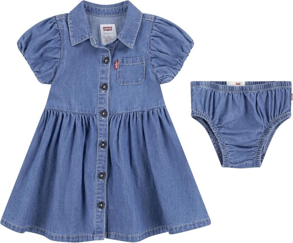 Levi’s Baby Girls’ Lvg Bubble SLV Shirt Dres 1ek144 Coordinated Outfits