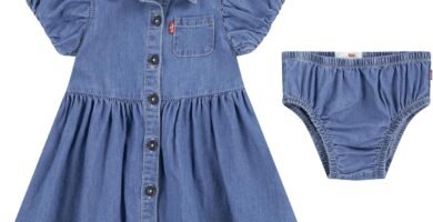 Levi’s Baby Girls’ Lvg Bubble SLV Shirt Dres 1ek144 Coordinated Outfits