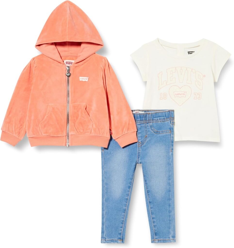Levi’s Baby Girls’ Lvg Denim Pant and Full Zip Se 1ej332 Set Levi’s Baby Girls’ Lvg Denim Pant and Full Zip Se 1ej332 Set