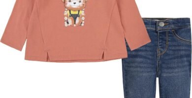 Levi’s Baby Girls’ Lvg Notch Tee and Jean Set 1ej250