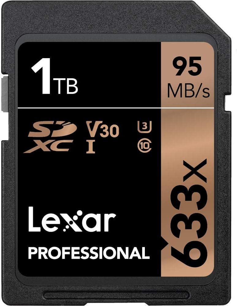 Lexar Professional 633x SD Card 1TB, SDXC UHS-I Card, Up To 95MB/s Read, for Mid-Range DSLR, HD Camcorder, 3D Cameras (LSD1TCB633)