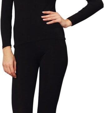 Liang Rou Women’s Crew Neck Top & Bottom Ultra Thin Thermal Underwear Set