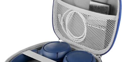 Linkidea Headphones Carrying Case Compatible with JBL Tune 600 BTNC, Tune 570BT, Tune 560BT, Tune 520 BT Case, Protective Hard Shell Travel Bag with Cable, Charger Storage (Blue)