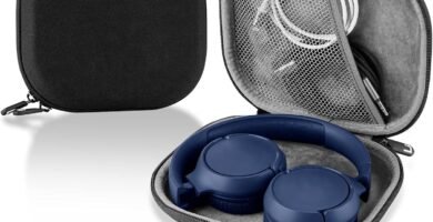 Linkidea Headphones Carrying Case Compatible with JBL Tune 670NC, Tune 660, Tune600BT, Tune570BT, Live 460NC, Live 400BT Case, Protective Hard Shell Travel Bag with Cable, Charger Storage (Black)