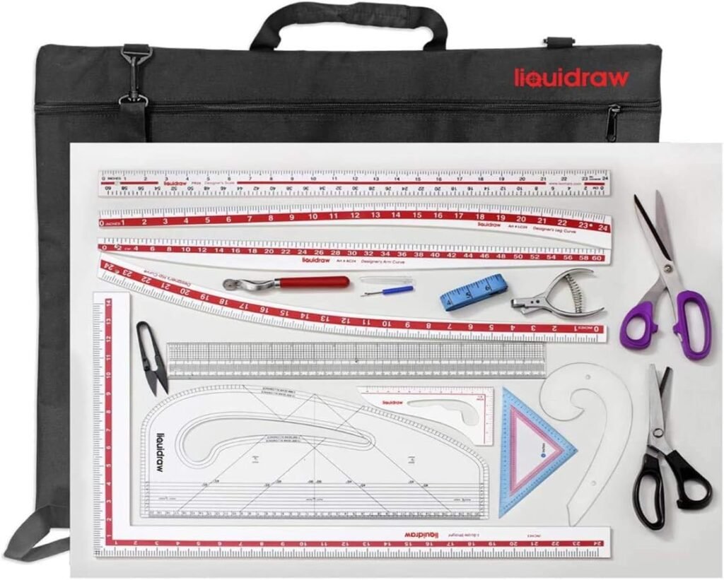 Liquidraw Pattern Maker Fashion Design Pattern Making Ruler Kit of 16 with Bag Liquidraw Pattern Maker Fashion Design Pattern Making Ruler Kit of 16 with Bag