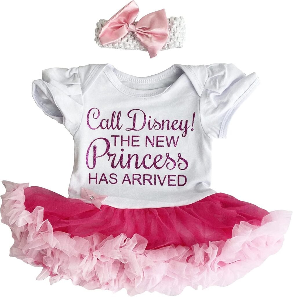 Little Secrets Clothing Baby Girl’s Disney Princess has Arrived Pink Tutu Romper with Bow Headband, Newborn Princess Little Secrets Clothing Baby Girl’s Disney Princess has Arrived Pink Tutu Romper with Bow Headband, Newborn Princess