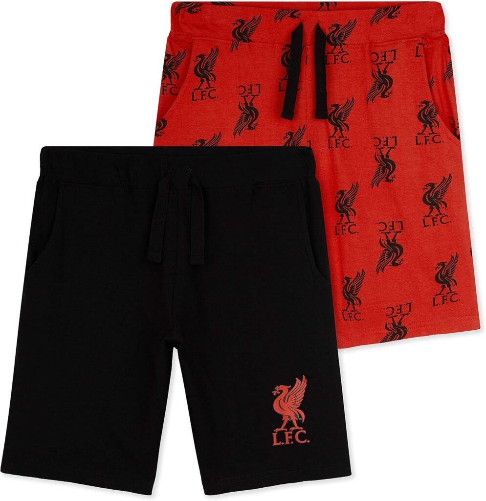 Liverpool F.C. Boys Shorts, Casual Cotton Jogger Shorts, Official Merchandise Liverpool Football Club Gifts for Boys & Teenagers