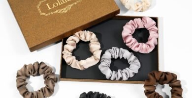 Lolalet Hair Scrunchies Satin Scrunchies for Women, Soft Hair Ties Scrunchy Cute Ponytail Holder Hair Accessories with Elastic Hair Bands for Girls Thick Thin Curly Hair -8 Pack, Style A