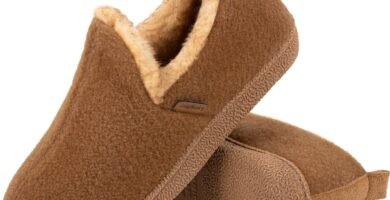 LongBay Women’s Fuzzy Felt Slippers Memory Foam Closed Back Ladies Slippers with Warm Fleece Lining Indoor Outdoor House Shoes, Anti-Slip Rubber Sole