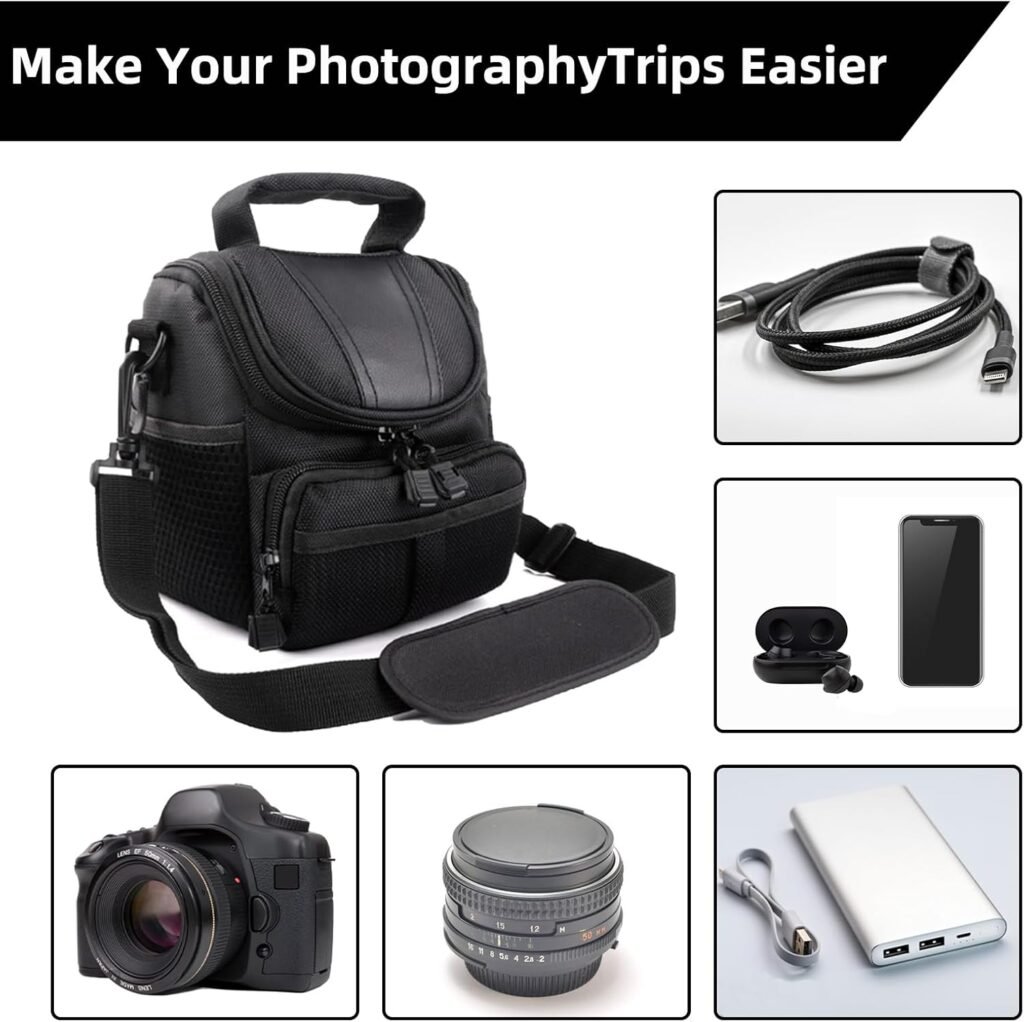 Longzhuo Single Shoulder Camera Bag, SLR Cameras Case Shockproof, DSLR Camera Single Bag with Adjustable Shoulder Strap, Camera Bag with Handle Design and Two-Way Zip Design for Outdoor Travelling Longzhuo Single Shoulder Camera Bag, SLR Cameras Case Shockproof, DSLR Camera Single Bag with Adjustable Shoulder Strap, Camera Bag with Handle Design and Two-Way Zip Design for Outdoor Travelling