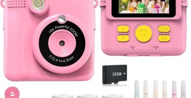 LuSeren Kids Camera for Girls Boys, Kids Instant Print Camera Toy, 1080P HD Kids Digital Camera with Photo Paper, 6 Colour Pens 32GB SD Card, Birthday Gifts for 3 4 5 6 7 8 9 10 11 12+ Year Old Girl