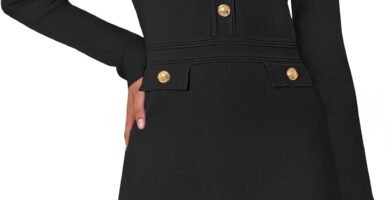 MEROKEETY Women’s Long Sleeve Bodycon Sweater Dress Button Crew Neck Elegant Formal Mini Dresses MEROKEETY Women’s Long Sleeve Bodycon Sweater Dress Button Crew Neck Elegant Formal Mini Dresses