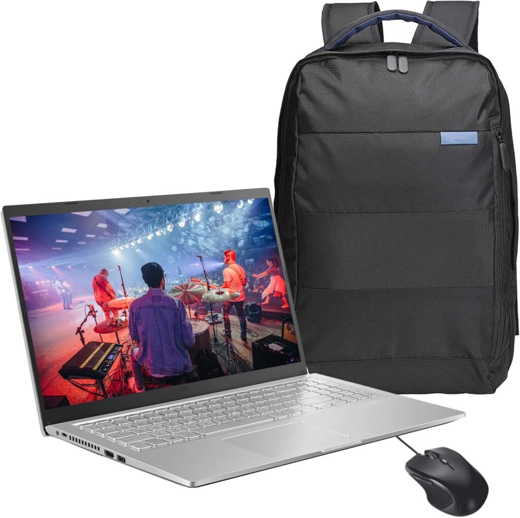 MESH Computers ASUS VivoBook 15 Intel Celeron N4020, 8GB RAM, 128GB SSD + 1TB HDD, 15.6 inch FHD, Windows 11 Home Laptop (includes Free ASUS Backpack + Mouse + Norton 360 Deluxe Anti Virus Software)