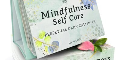 MESMOS 366 Daily Self Care Quotes Mindfulness Perpetual Calendar, Cute Office Desk Decor Women, Desk Accessories for Women Office, Motivational & Inspirational Gifts for Women, Office Desk Decorations