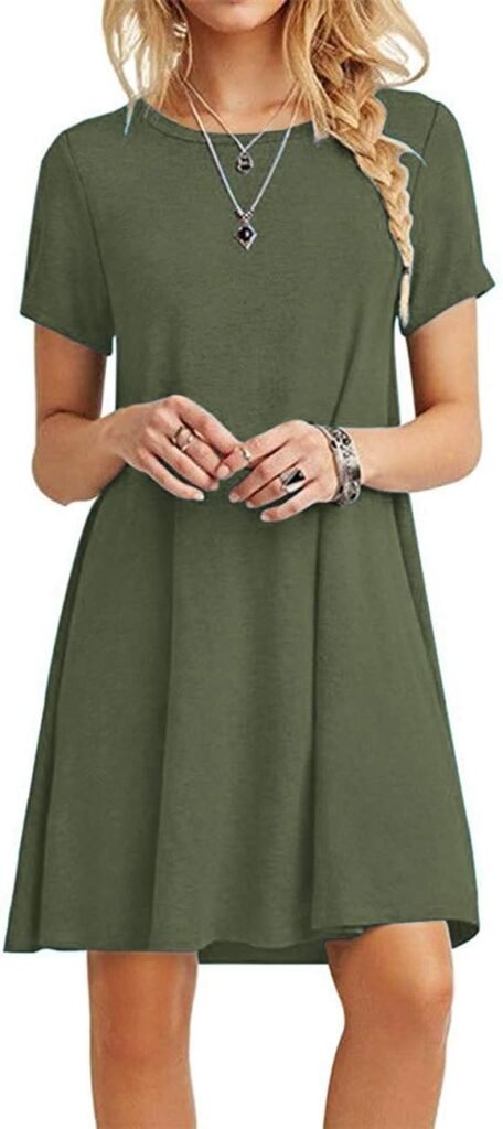 MOLERANI Summer Dresses for Women UK Casual T-Shirt Dress Short Sleeve Ladies Beach Dress