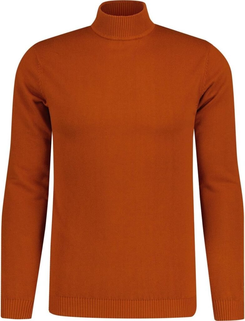 Madcap England Men’s Retro Mod 60s 70s Style Slim Fit Knitted Cotton Long Sleeve Turtleneck Jumper MC252