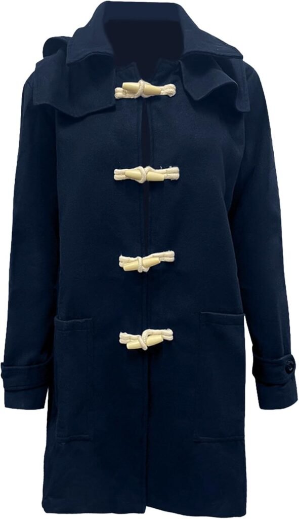 Maiyifu-GJ Men’s Hooded Warm Duffle Coat Casual Fall Winter Wool Blend Coat Fashion Thicken Long Trench Jacket