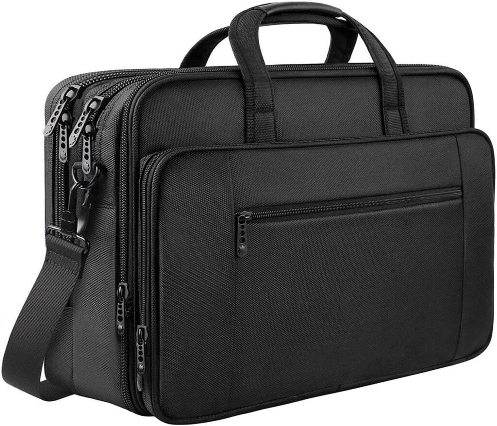 Mancro Laptop Bag 17 Inch, Large Laptop Messenger Shoulder Bag Expandable with 2 Compartments for Men Women, Waterproof Business Travel Work Bag Briefcase for 17 inch Notebook Computer Tablet, Black Mancro Laptop Bag 17 Inch, Large Laptop Messenger Shoulder Bag Expandable with 2 Compartments for Men Women, Waterproof Business Travel Work Bag Briefcase for 17 inch Notebook Computer Tablet, Black