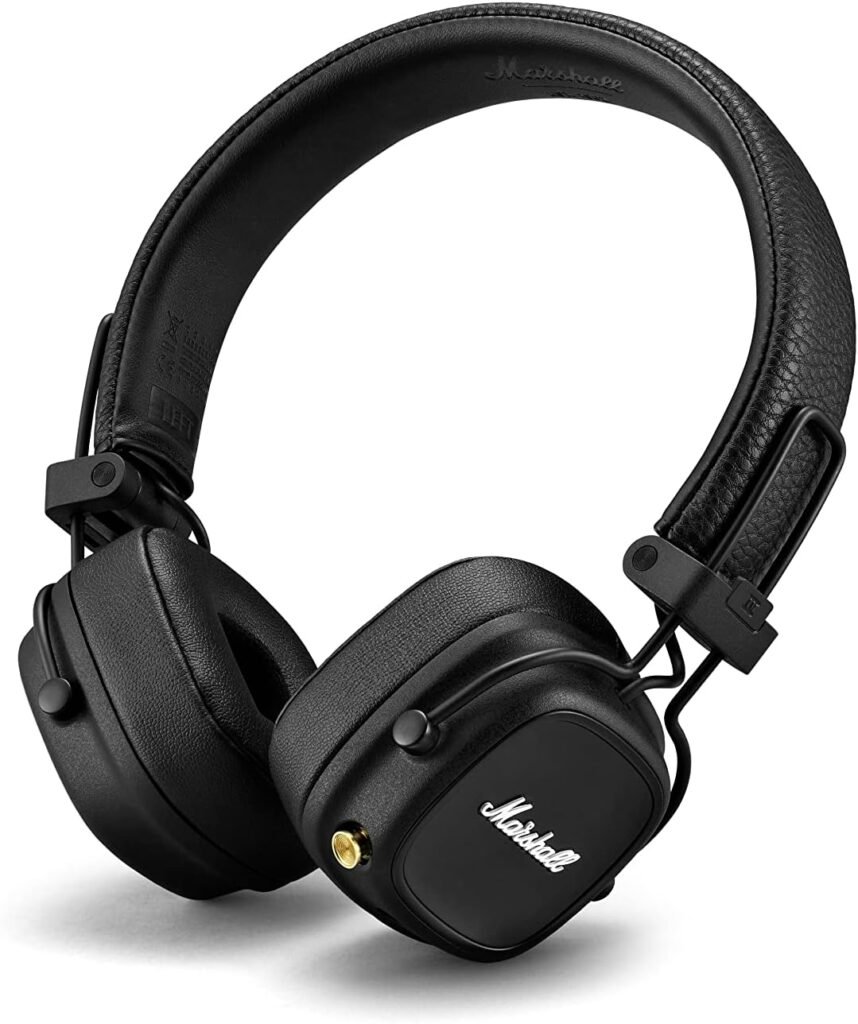 Marshall Major IV On Ear Bluetooth Headphones, Wireless Earphones, Foldable, 80+ Hours Wireless playtime- Black