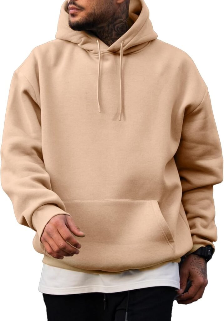 Meilicloth Mens Hoodies 2024 Cotton Hooded Sweatshirt Drawstring Pullover Hoodie Casual Long Sleeve Shirts Sweater Top