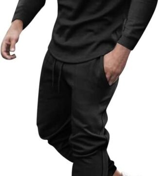 Mens Casual Tracksuits 2 Piece Outfits Long Sleeve T Shirts and Pants Sports Sets Fall Winter Slim Fit Stylish Sweatsuits