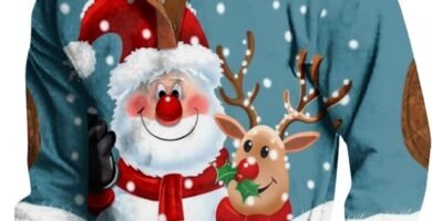 Mens Christmas Jumper Novelty Funny Long Sleeve Fall Xmas Clothes Loose Button Down Winter Sweatshirts Santa Pullover Outdoor Casual Stand Collar Sweaters Warm 3D Printed Outfits