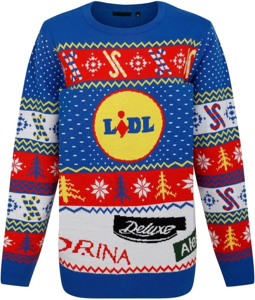 Mens Christmas Jumper Supermarket Novelty Xmas Jumpers UK Sizes S to 2XL