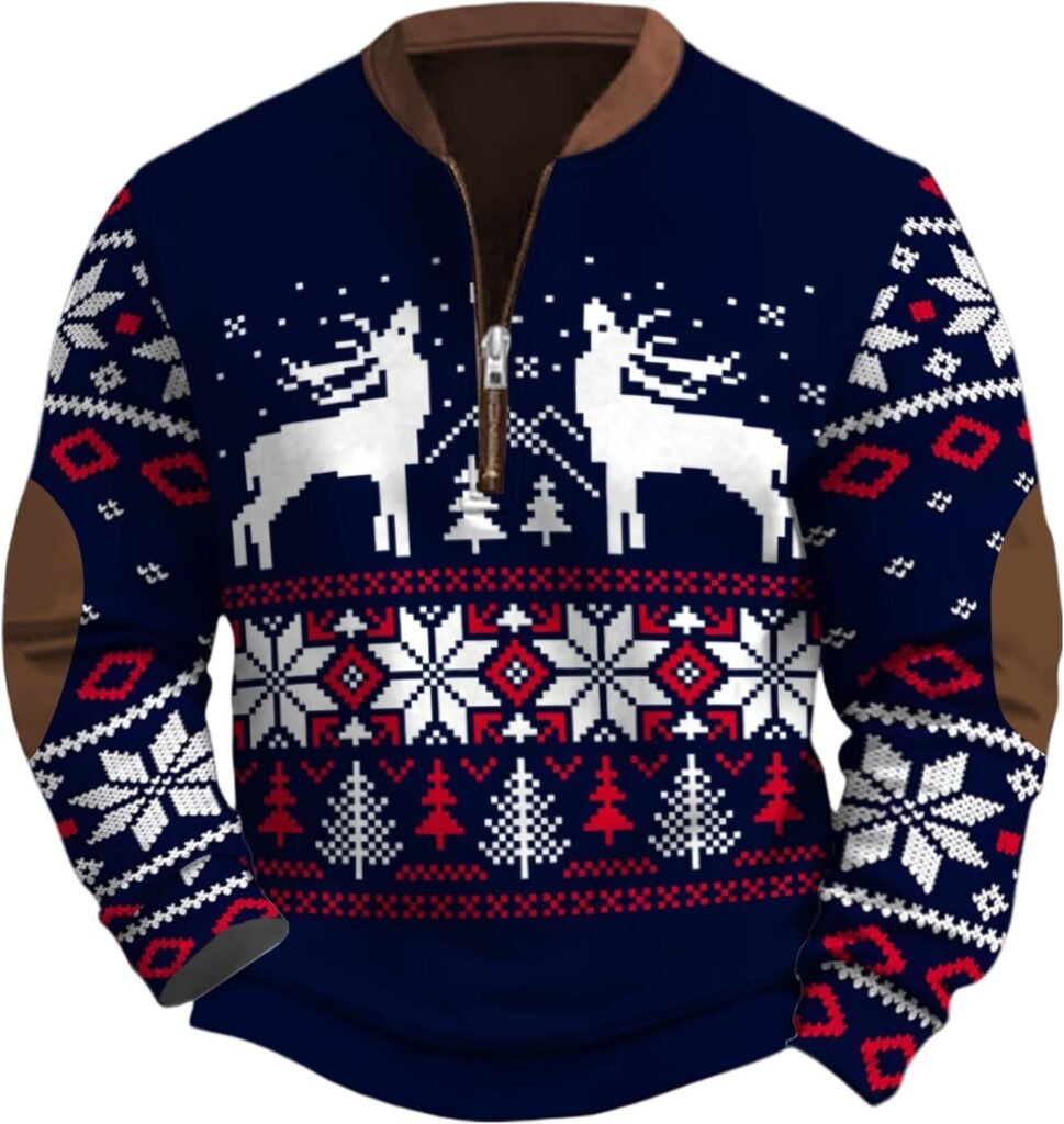 Mens Christmas Jumpers Loose Casual Xmas Fall 1/4 Zip Pullover Jumpers Warm Funny Santa Winter 3d Printed Outfits Sweatshirts Outdoor Sport Long Sleeve Sweaters Christmas Hoodies for Men Mens Christmas Jumpers Loose Casual Xmas Fall 1/4 Zip Pullover Jumpers Warm Funny Santa Winter 3d Printed Outfits Sweatshirts Outdoor Sport Long Sleeve Sweaters Christmas Hoodies for Men