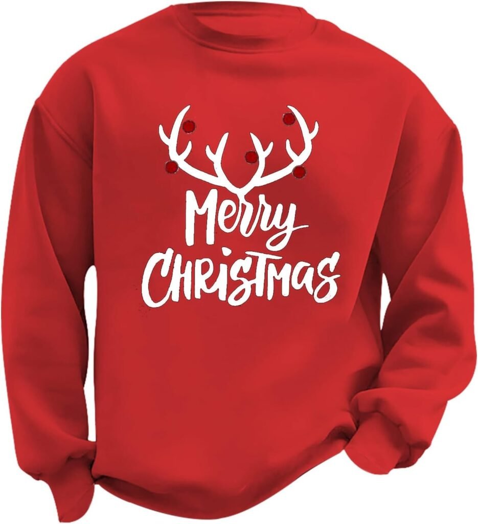 Mens Christmas Sweatshirts Loose Sport Xmas Fall Crewneck Sweaters Hoodies Trendy Outdoor Santa Winter Long Sleeve Jumpers Pullover Casual Novelty 3D Printed Clothes Christmas Hoodies for Men