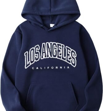 Men’s Los Angeles Print Hoodies College Hooded Cute with Hood Pullover Hoodies 2024 Winter Fall Fleece Lined Sport Casual Trendy Sweaters Comfort Y2K Personalized Essential Vintage