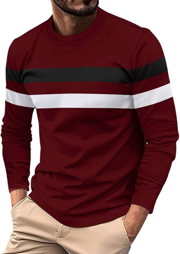 Men’s Personalised Men’s Classic Long Sleeve Polo，Mens Long Sleeve Stretch Campus Golf Polo Shirt Mens Work Shirts Long Sleeve Smart Casual Shirt Suitable for Back-to-School Students