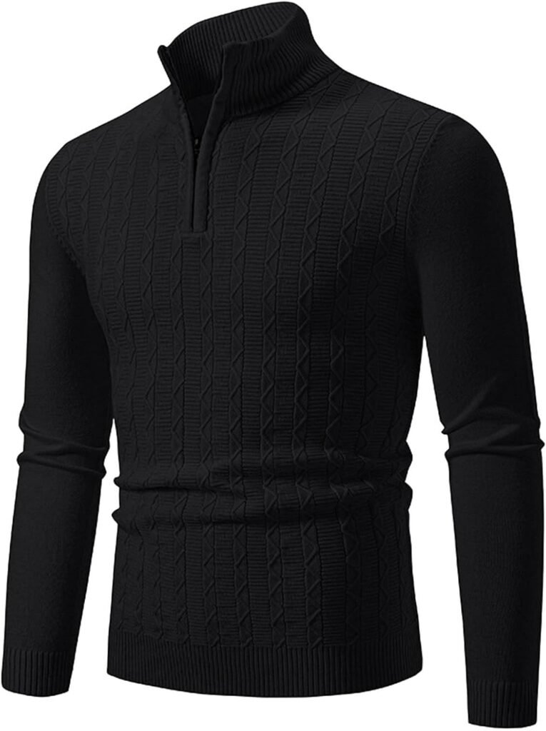 Men’s Pullover Sweaters丨Mens Sweaters Casual Fashion Design Turtleneck Sweater Lightweight Knitted Pullover Sweaters Mens Autumn and Winter Sweaters Outfits