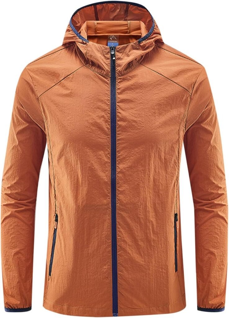 Mens Rain Coats Rayon Hood Outfit Raincoat for Mens Long Sleeve Thin Hooded Fall Winter Rain Coats 2024