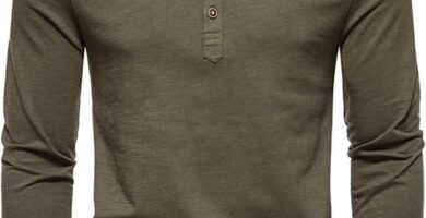 Mens Vintage Henley Shirts Long Sleeve Blouse Tops Pullover Button Up Blouse Casual Loose Fit Tee Shirts