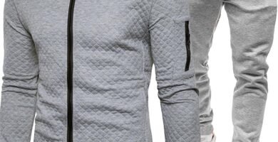 Mens Winter Suit Cardigan 2024 Warm Suits Outfits Men’s Fall and Winter Casual Color Matching Sweatshirt Hoodie Corset Sweatpants Mens Suit Xmas Gifts