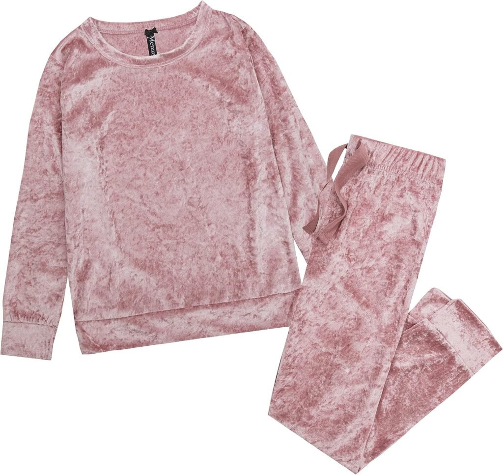 Metzuyan Kids Junior Crushed Velvet Pyjama Set Velour Tracksuit Set 7-13 Years