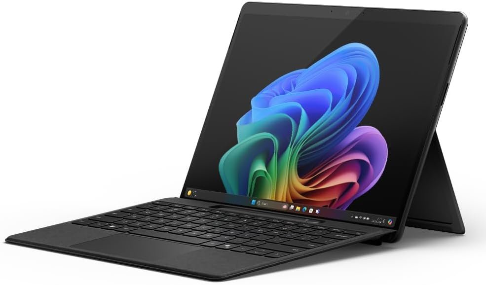 Microsoft Surface Pro (Black) + Keyboard with Slim Pen (Black)| Copilot+ PC | 13” Touchscreen | Snapdragon® X Plus | 16GB Memory | 512GB SSD | Latest Model, 11th Edition