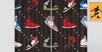 Mitpok Retro Basketball Shoes Curtains for Boys Bedroom,Kid Red Black Sneaker Wall Decor 42Wx63H Inch Rod Pocket Sports Colorful Modern Cool Teen Men 2 Panel Window Treatment Set for Living Room Mitpok Retro Basketball Shoes Curtains for Boys Bedroom,Kid Red Black Sneaker Wall Decor 42Wx63H Inch Rod Pocket Sports Colorful Modern Cool Teen Men 2 Panel Window Treatment Set for Living Room