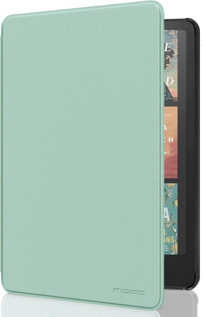 MoKo Case for All-new 7″ Kindle Paperwhite (12th Generation-2024) and Kindle Colorsoft Signature Edition 2024, Lightweight Shell Cover with Auto Wake/Sleep for Kindle Paperwhite 2024, Agave Green